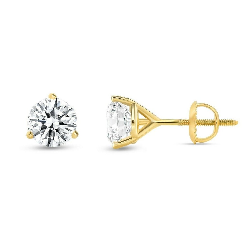 1ct Created Diamond Martini Earrings 14K Gold